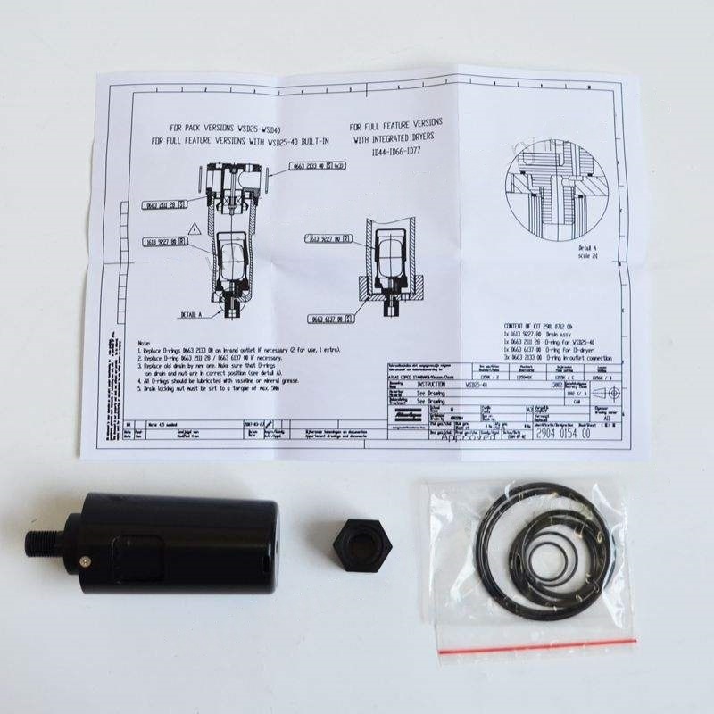 Jatorrizko 2904500069 Atlas Copco WSD Ura bereizteko WSD25 WSD80 WSD250 WSD750