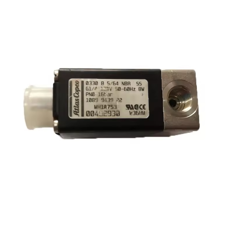 Ordezko piezak oliorik gabeko aire konpresorea Solenoid Balbula Atlas Copco 1089943922