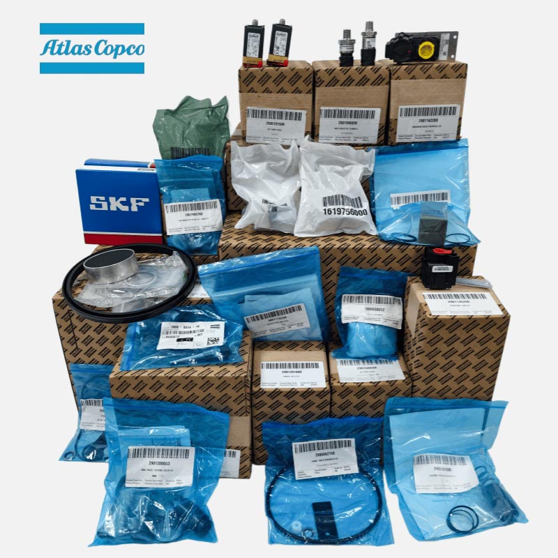 Atlas Copco Aire-konpresorearen ordezko piezak Jatorrizko olio-iragazkia Aire-iragazkia Presio-sentsorea Solenoide balbula Iragazkia Balbula Zerbitzu-kit