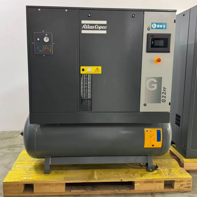 Atlas Copco G22FF 22kW 30HP olio injektatutako Torloju birakaria fabrikazio industrialerako aire-konpresorea
