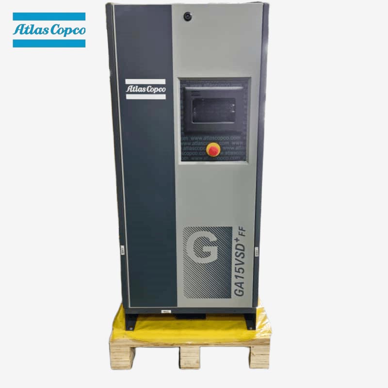Atlas Copco GA15 VSD Plus FF 15kW 20HP Abiadura Aldakorreko Olioarekin injektatutako Torlojua Aire Konpresore Lehorgailu Integratua