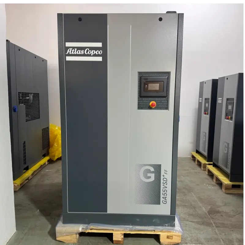 Atlas Copco GA55VSD + FF 55kW 75HP Olioa injektatutako Torlojua Aire Konpresore Jatorrizkoa Industriarako