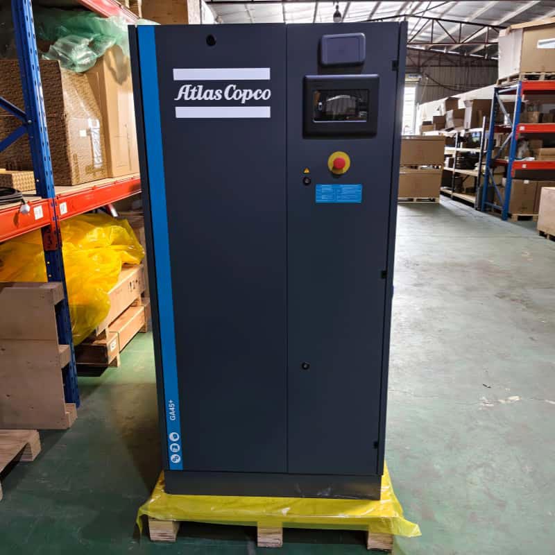 Atlas Copco Geldiko Torloju Birakaria Aire Konpresoreak GA45+ Lubrikatua AC Potentzia 380V/ 400V 45KW