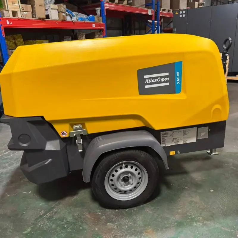 Atlas Copco XAS 88 KD Diesel aire-konpresore eramangarria Meatzaritza eraikitzeko Benetakoa
